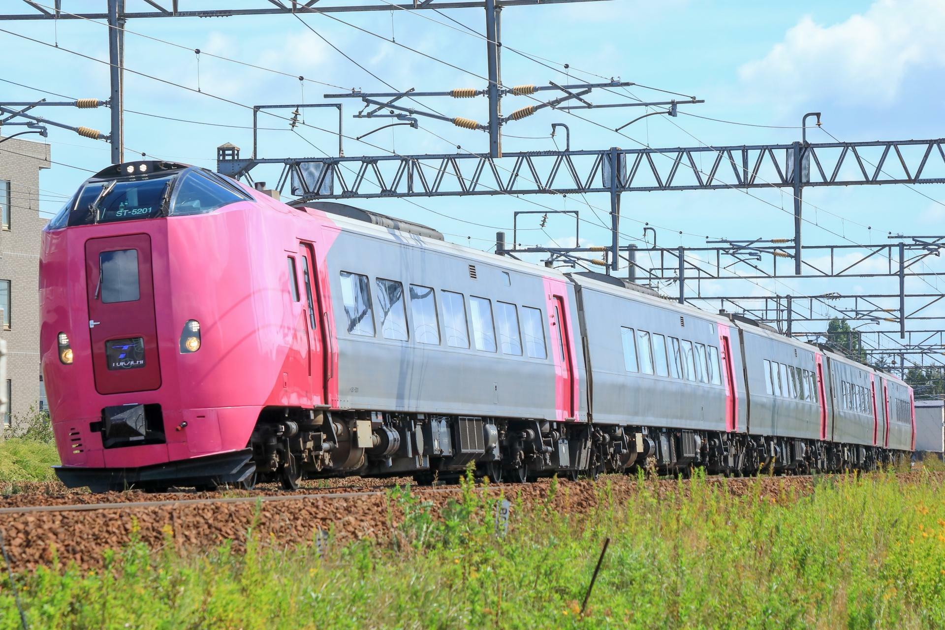 例年9月の週末を中心に、山線経由で札幌ー函館間を運行する特急ニセコ号にはキハ261系はまなす編成が使用される（写真AC）