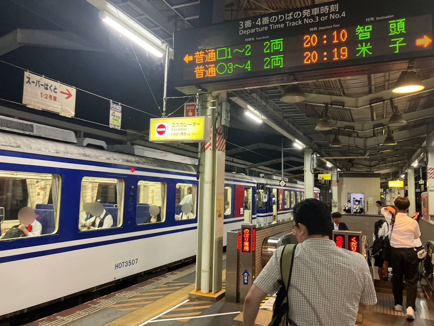 鳥取駅に到着後、智頭急行HOT3500形は折り返し智頭行となった（筆者撮影）