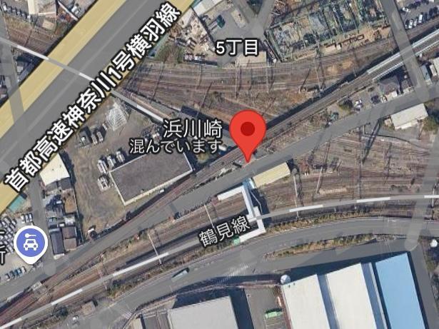 鶴見線と南武線の浜川崎駅（GoogleMaps）