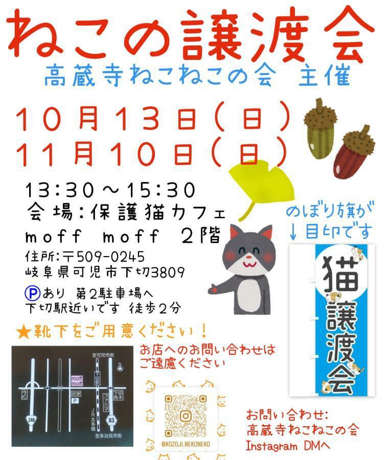 提供：高蔵寺ねこねこの会