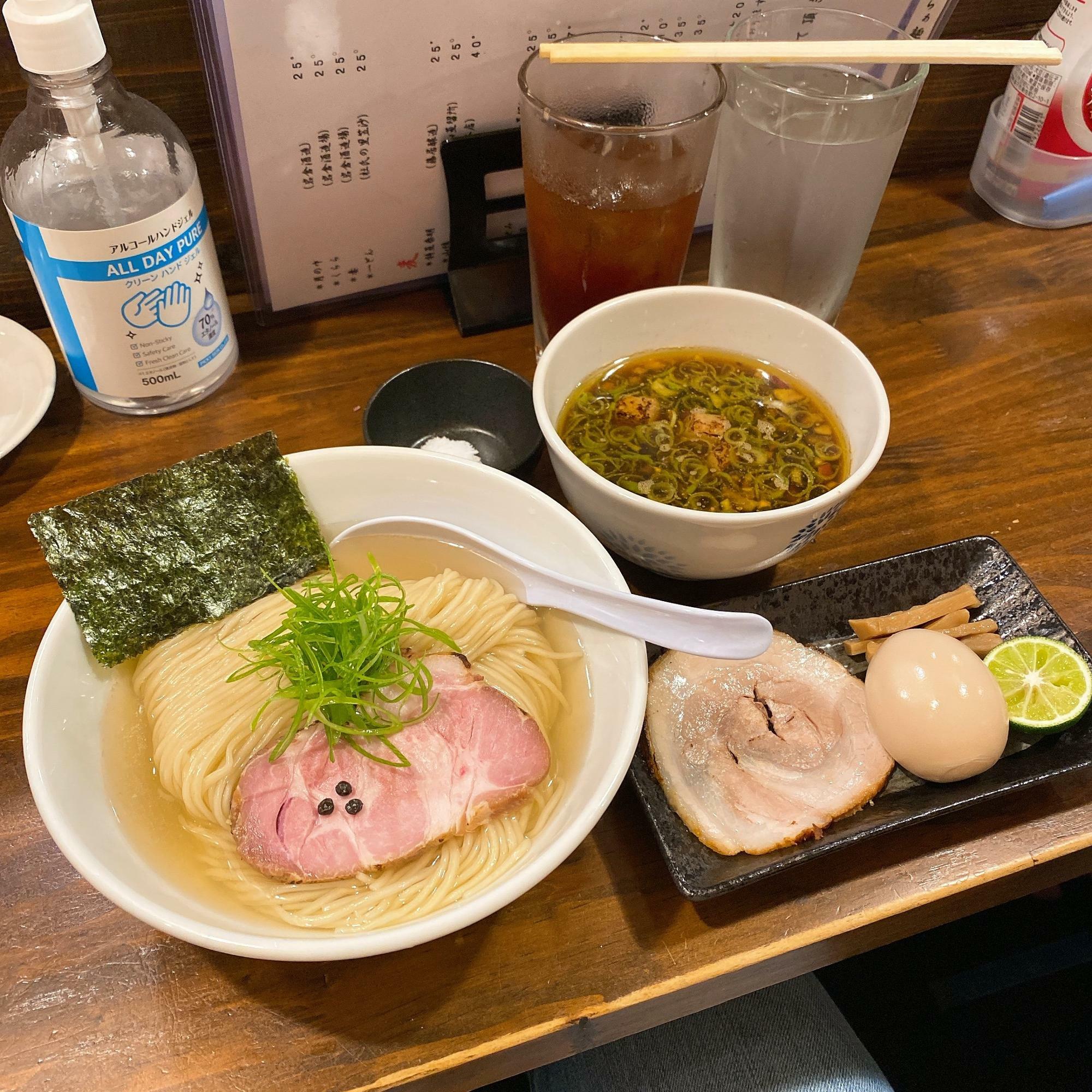 極上地鶏鰹出汁味玉醤油つけ麺(¥1,150)