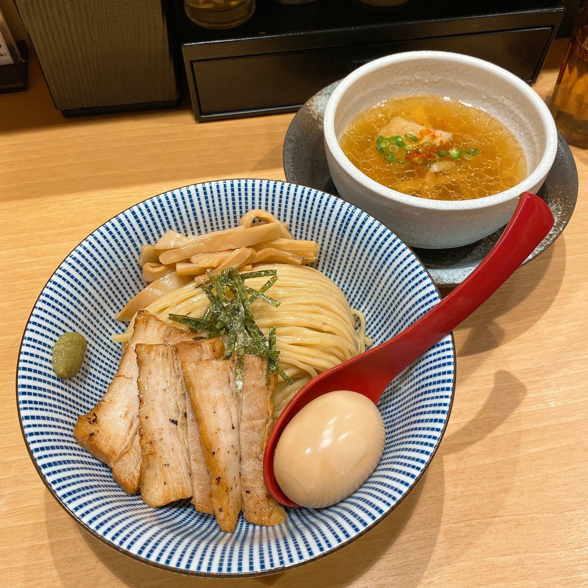 特製スペシャル塩つけ麺、並盛り(¥1,040)
