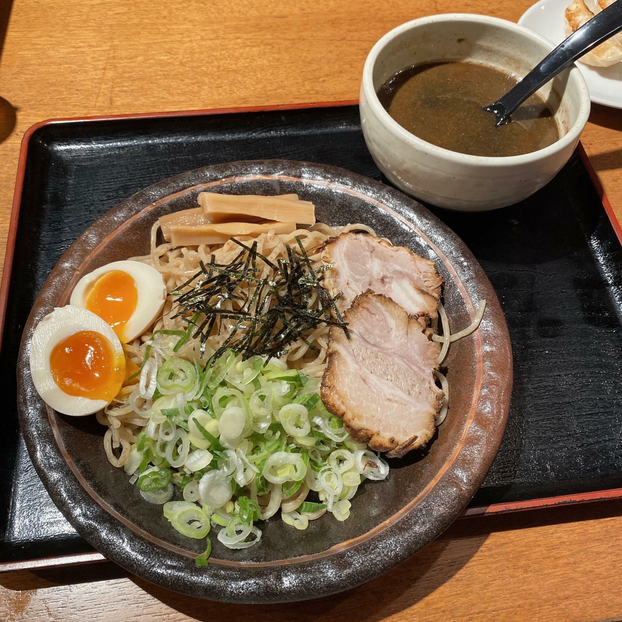 魚介ブラックつけ麺、味玉