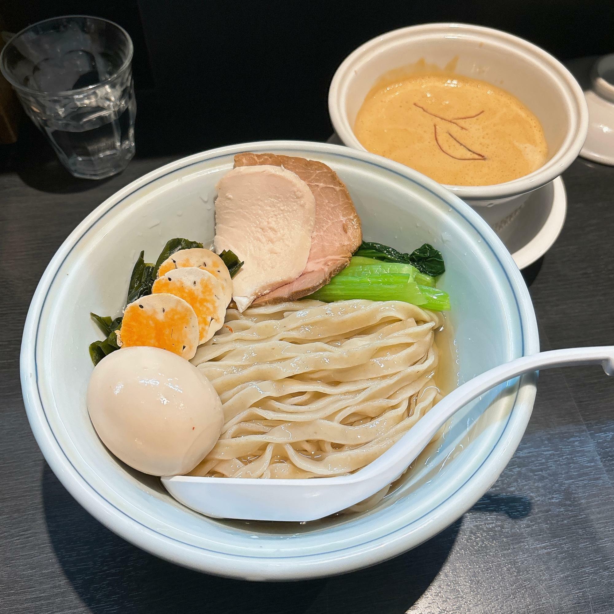 あん肝つけ麺、味玉