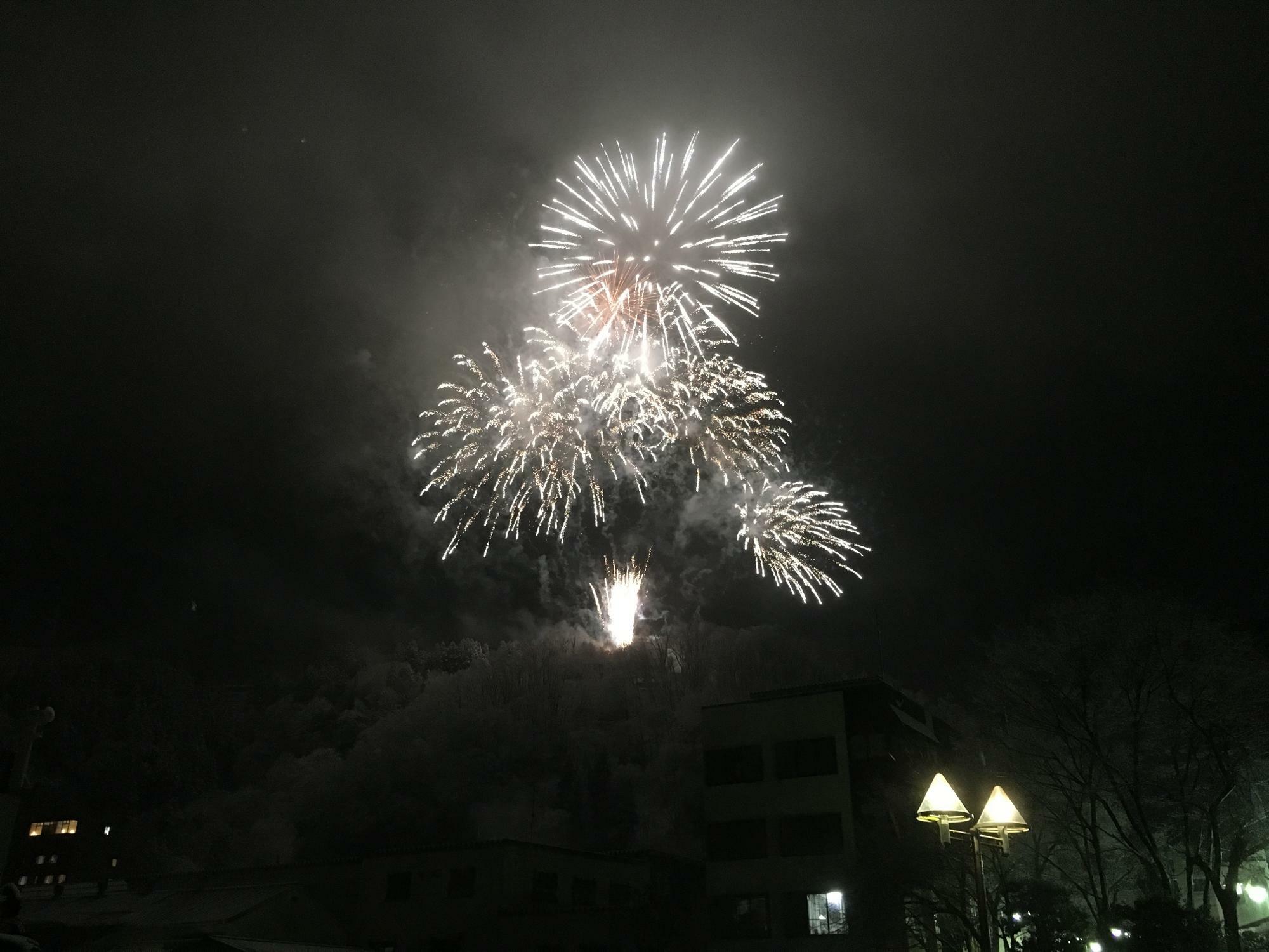 「雪のカーニバル（2016年）」の雪上花火大会の様子