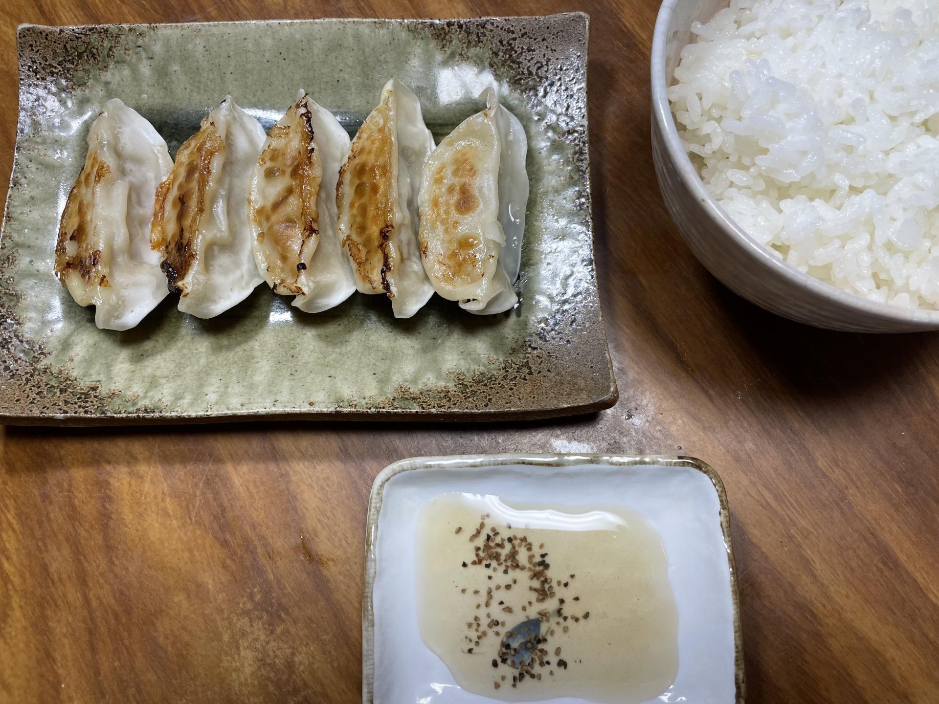 餃子に柿酢