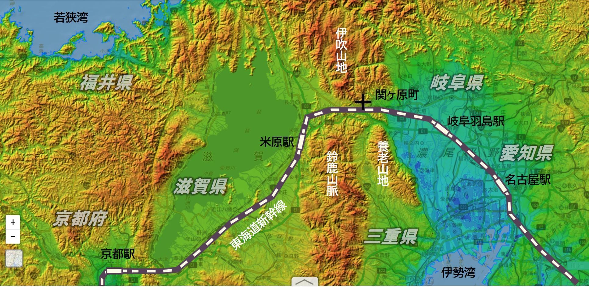 国土地理院の地形図を元に作成