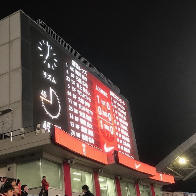 試合再開時のオーロラビジョン