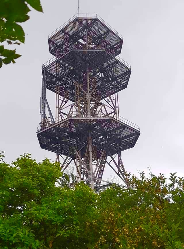 頂上の無線中継塔