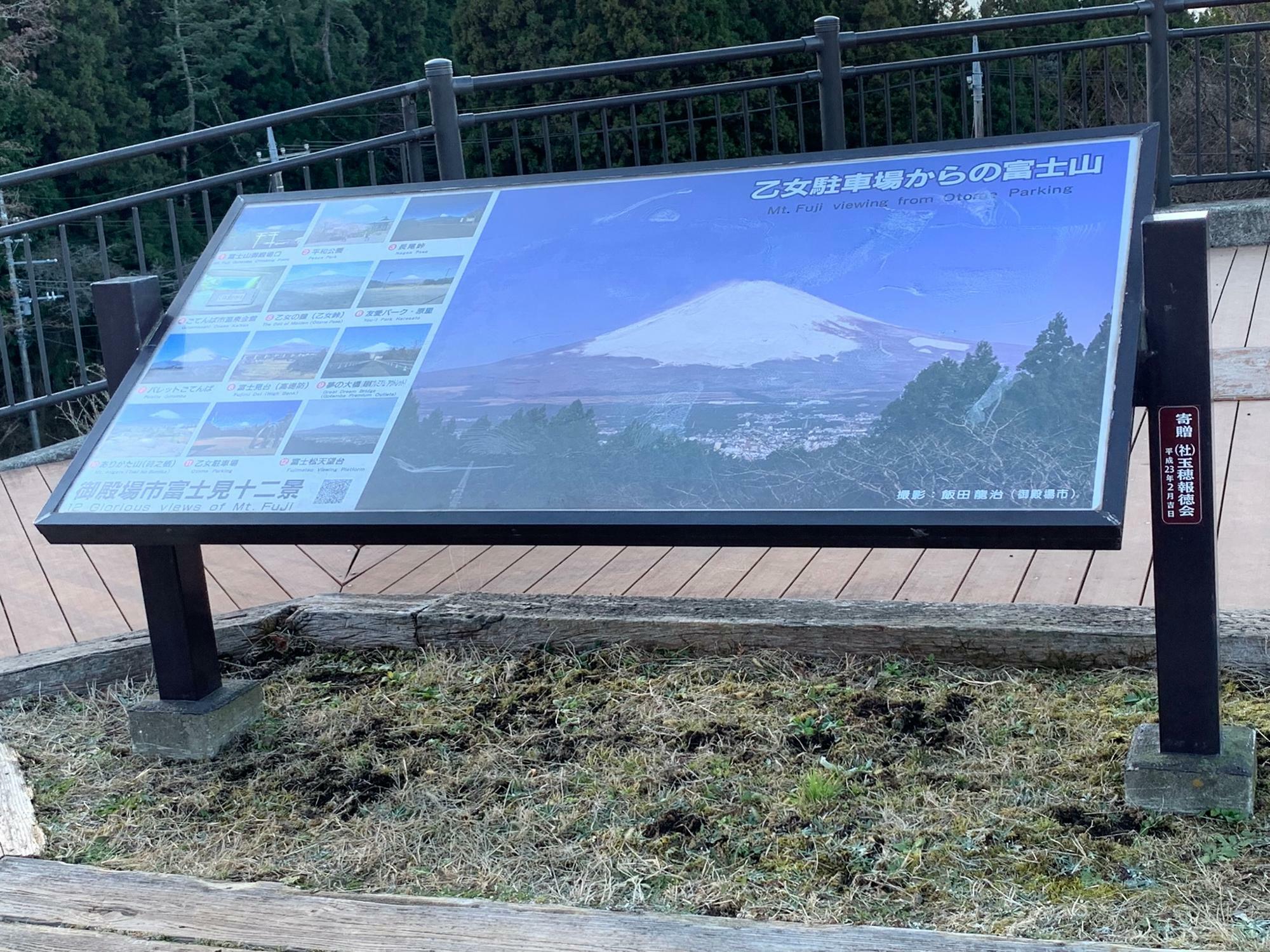 御殿場富士見十二景の看板