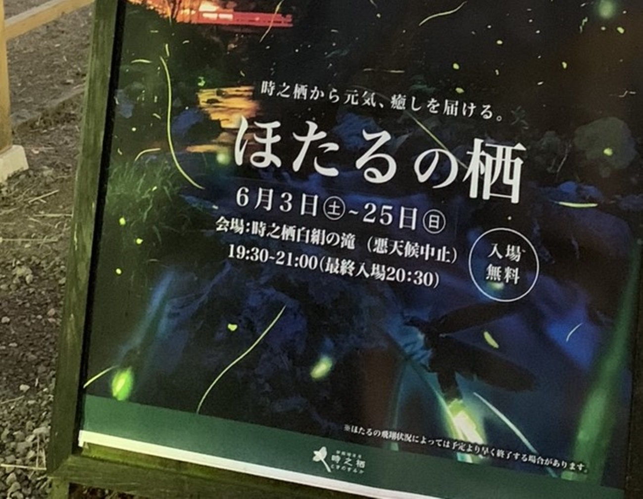 時之栖でホタルが鑑賞できる！？