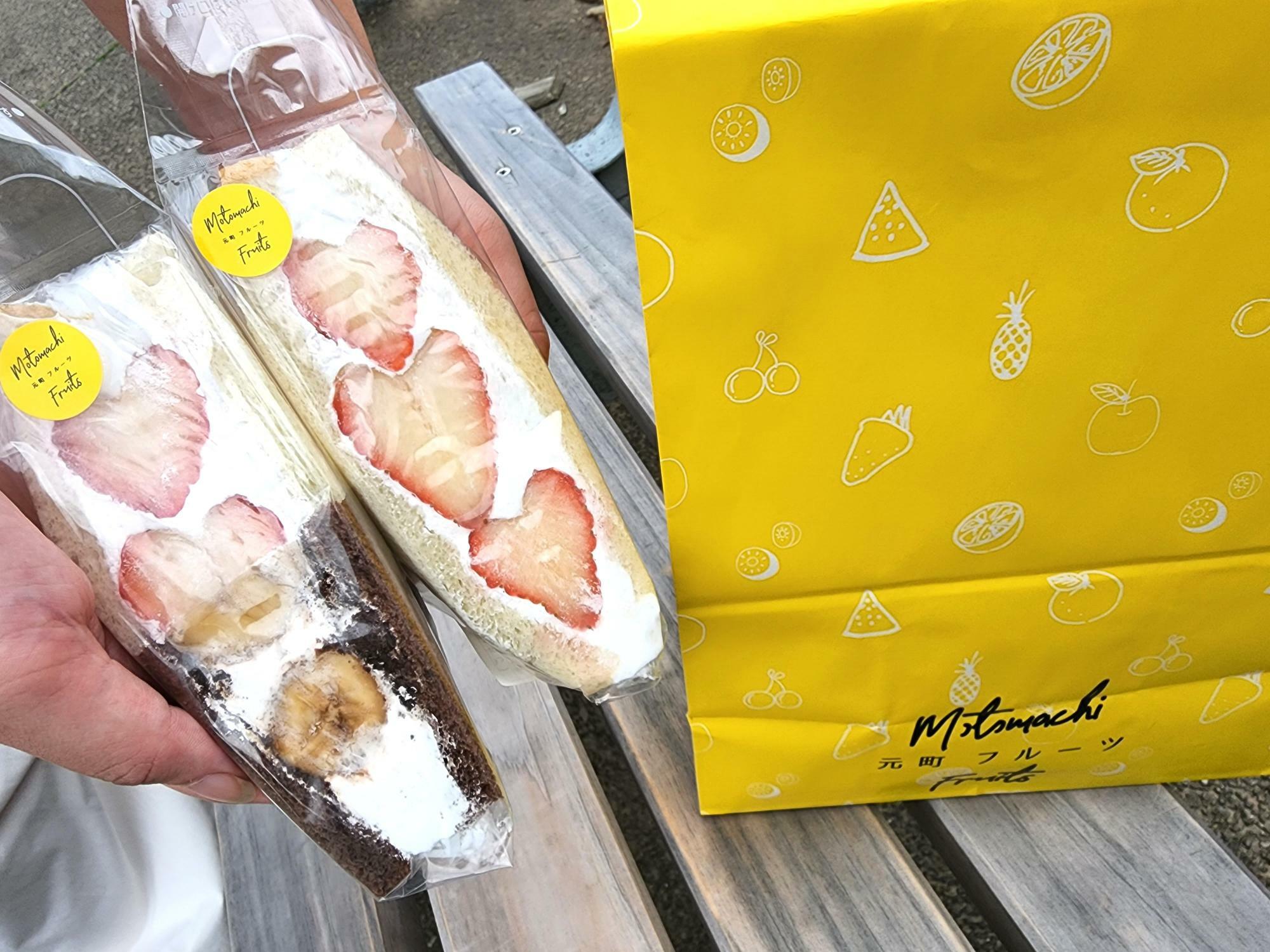 「徳島駅クレメントプラザ」POP-UP SHOPとして出店中「元町フルーツ」のフルーツサンド。