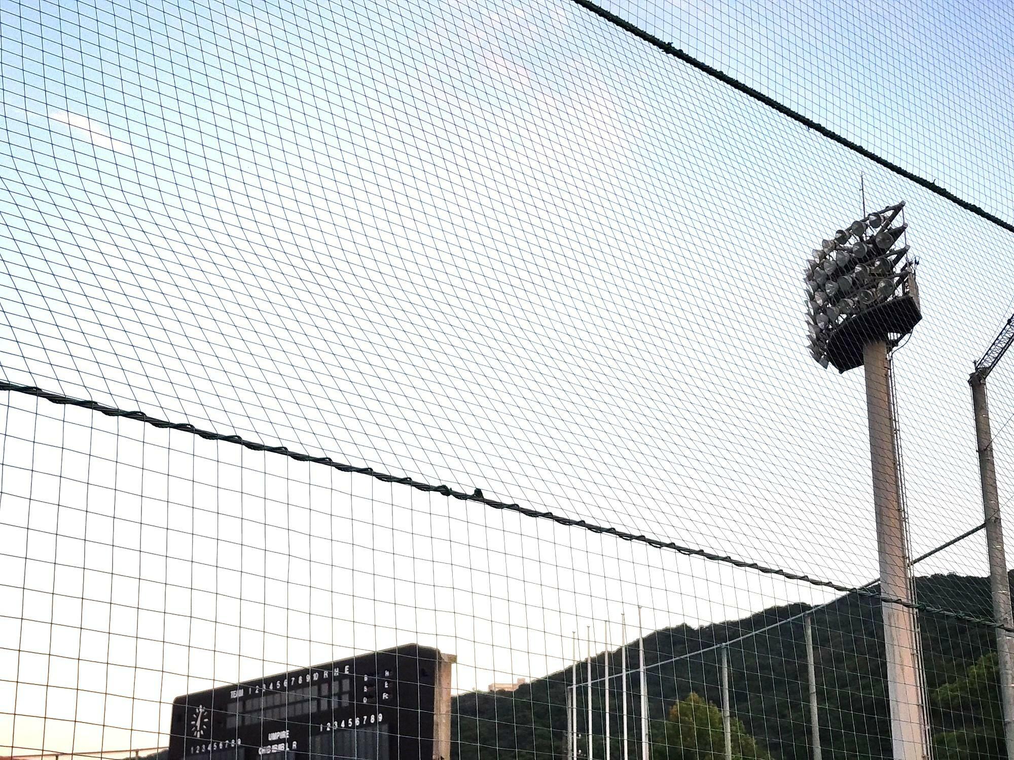 「むつみスタジアム（蔵本公園野球場）」外観。