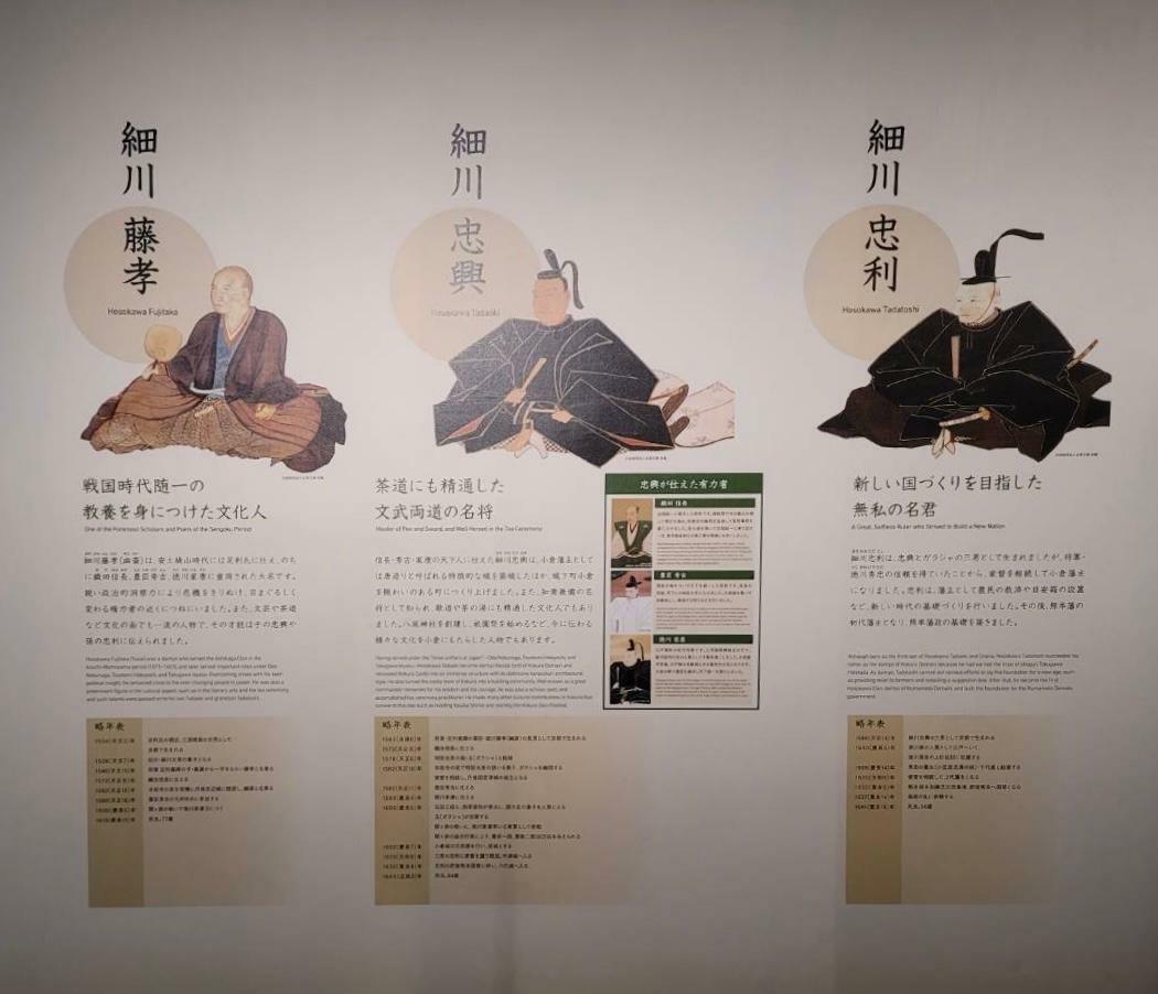 小倉城内で撮影した資料　細川家の一族