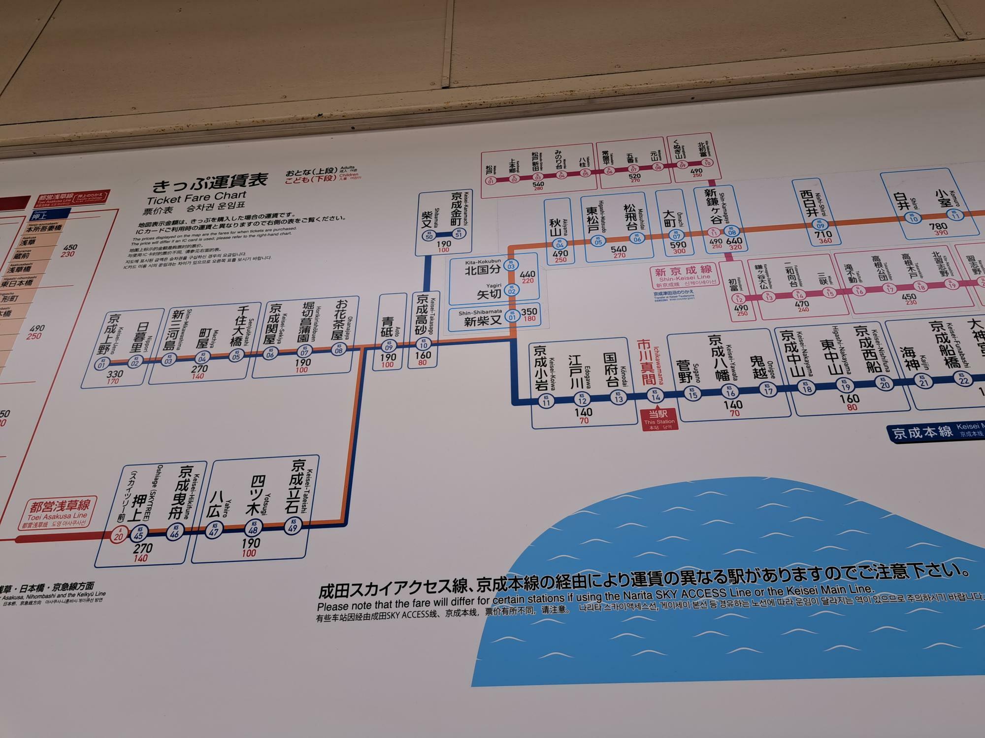 京成上野までは乗り換えなしで行くことが出来ます。スカイツリーに行くなら押上駅まではたったの270円！