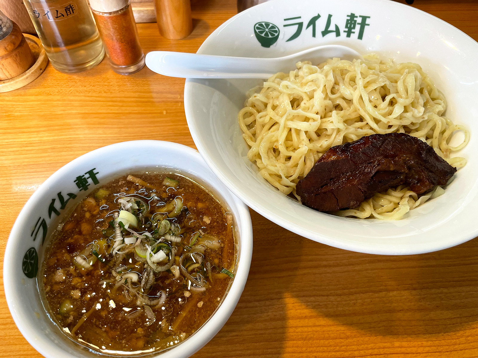 冷みぞれつけ麺1100円＋角煮トッピング210円