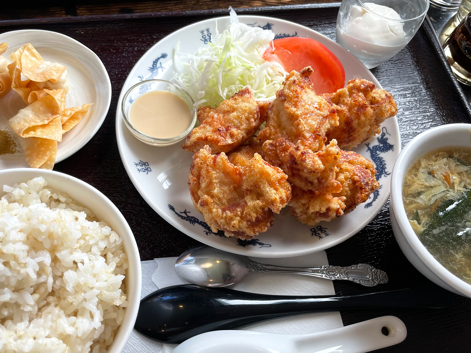 鶏むね肉のヘルシー竜田揚げ定食 1000円