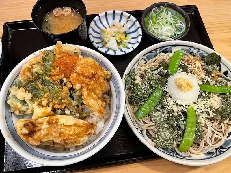 牡蠣と旬野菜の天丼セット