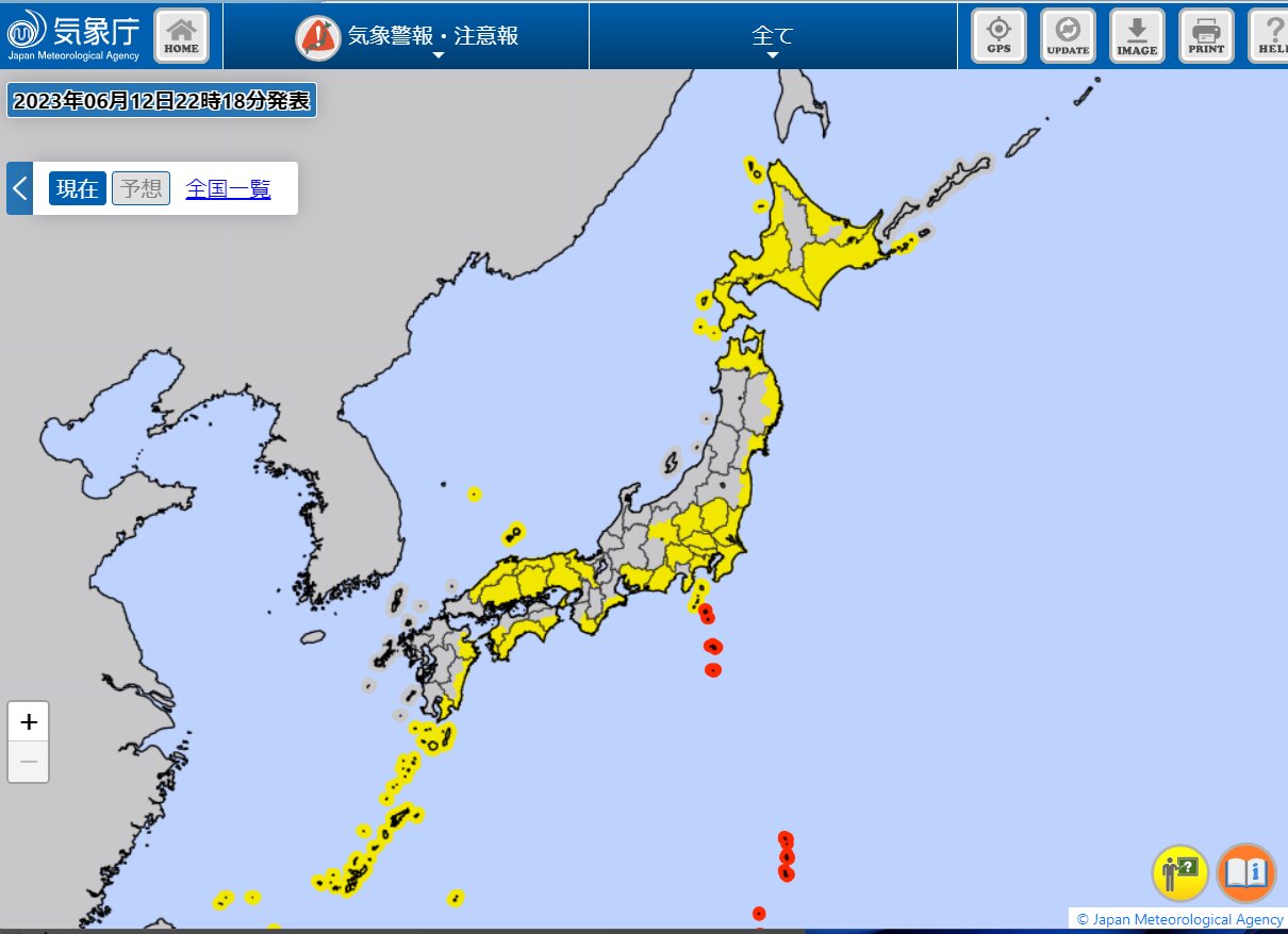 出典：気象庁ホームページ（https://www.jma.go.jp/bosai/map.html）