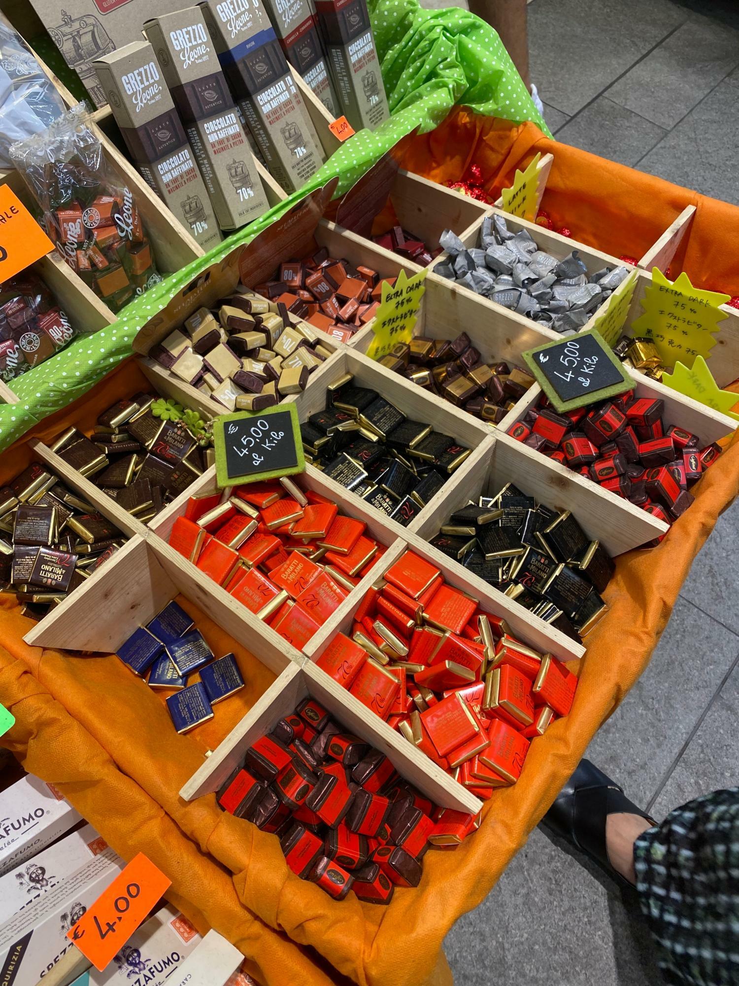 イタリアのマーケットのチョコ