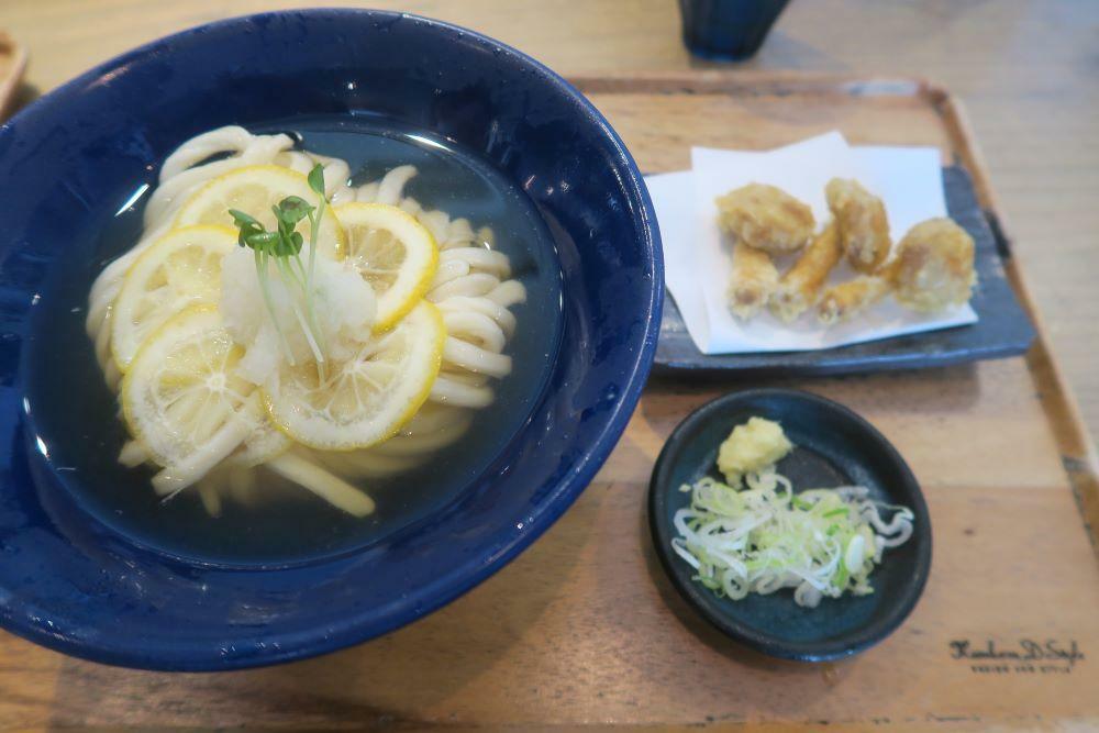 レモン冷かけうどん＋ジャンボなめこ天