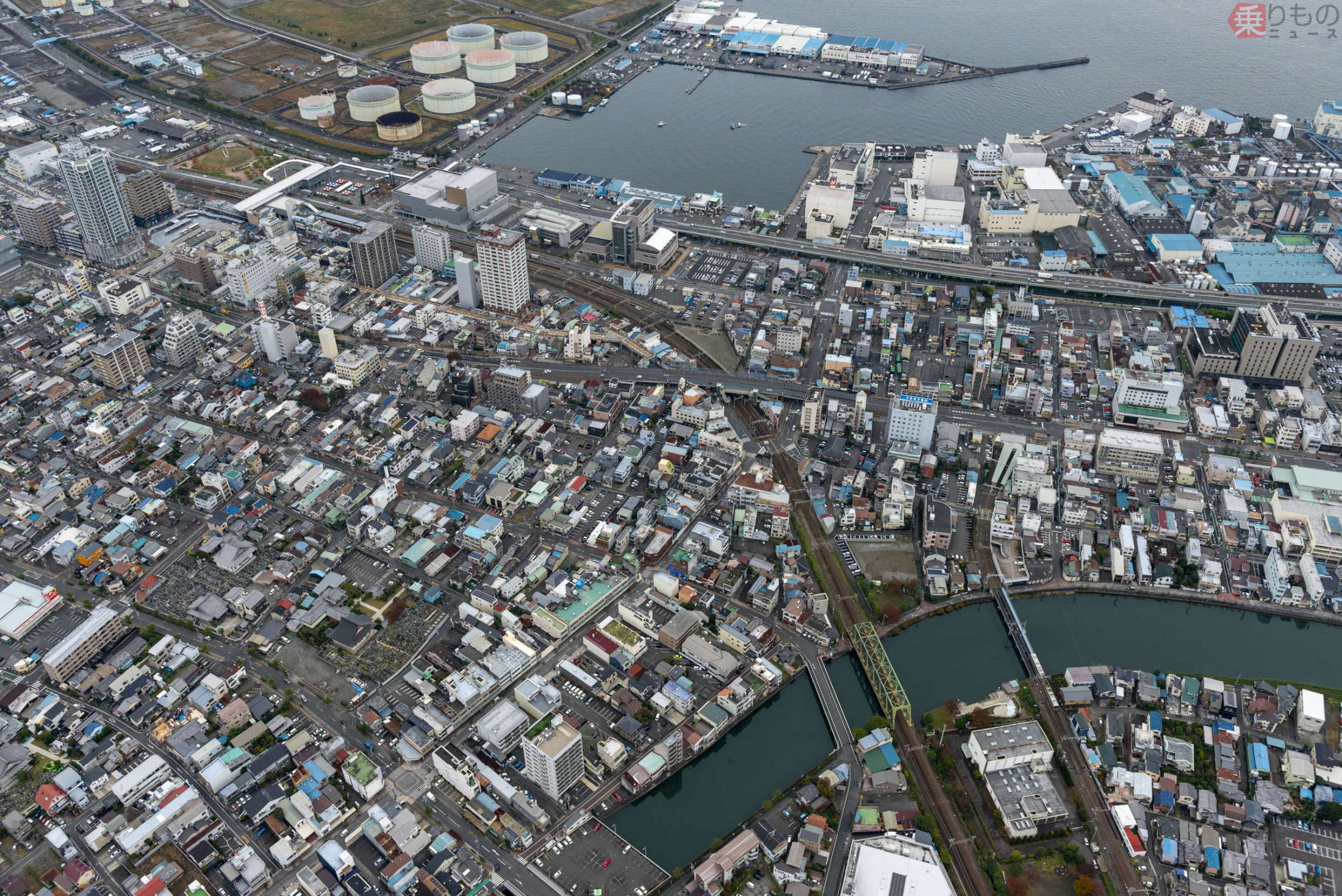 空から撮った鉄道 静岡と清水を結ぶ市民の足 静岡鉄道静岡清水線 乗りものニュース Yahoo ニュース