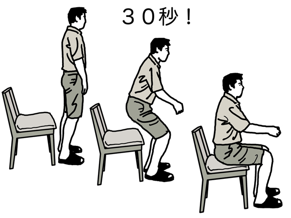 30秒かけて椅子に座ることでスクワット効果がある【令和版「スクエア打法」】