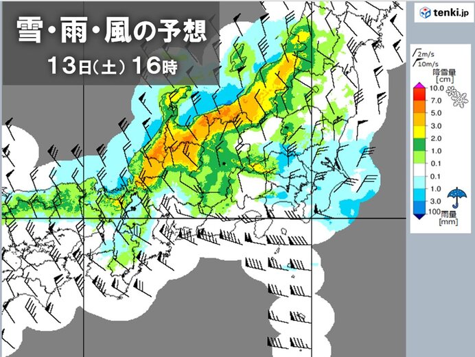 今日13日 関東で雪や雨 山沿いは大雪 北部は平地で積雪も 東京都心で
