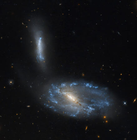 ハッブル宇宙望遠鏡が撮影した“りょうけん座”の相互作用銀河NGC 5410とUGC 8932(sorae 宇宙へのポータルサイト)