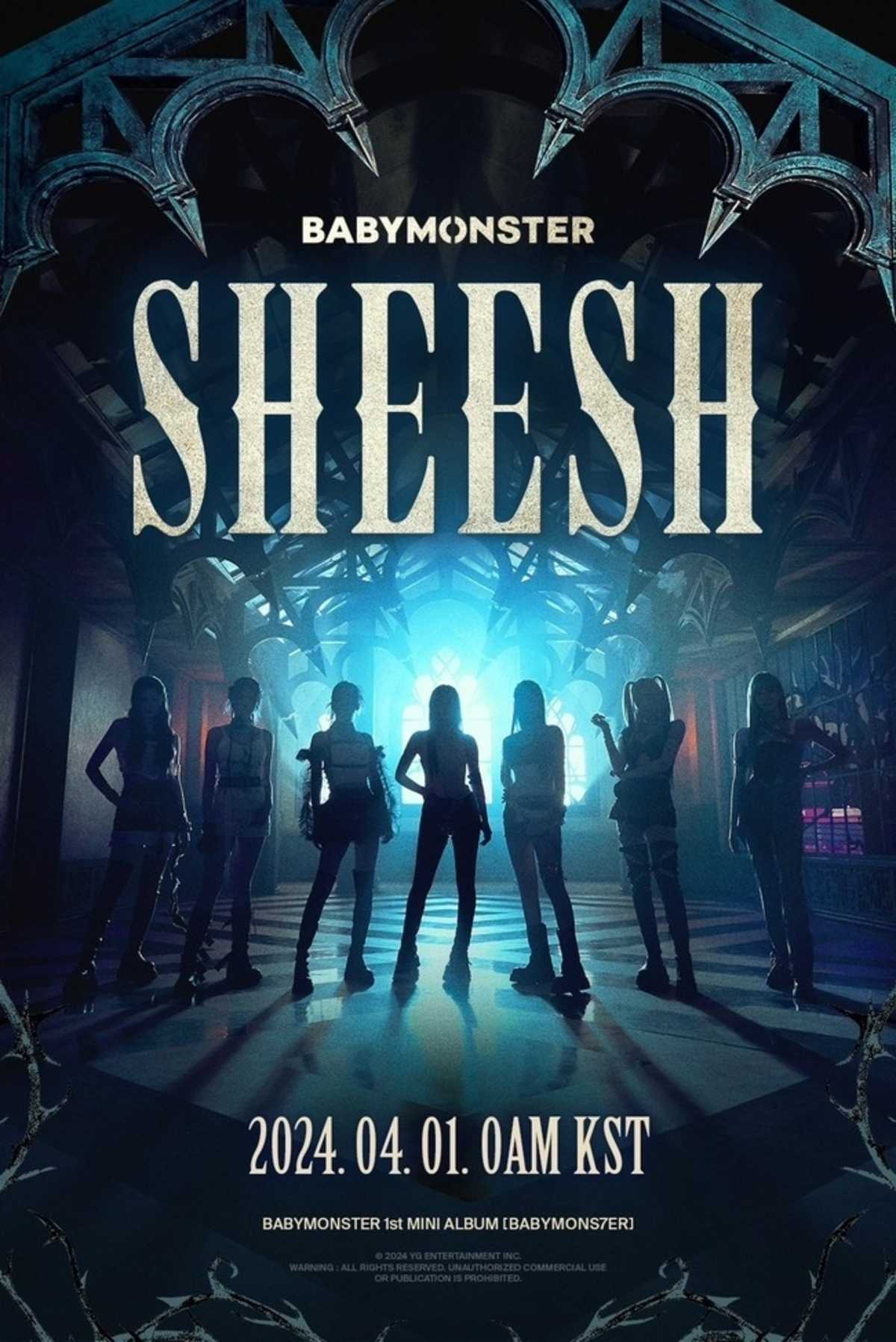 BABYMONSTER、タイトル曲「SHEESH」ポスターを公開…ダークなコンセプト 