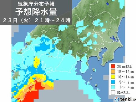 東海地方　今夜から広く雨　明日24日も雨の一日　三重県南部で雨量が多くなる(tenki.jp)