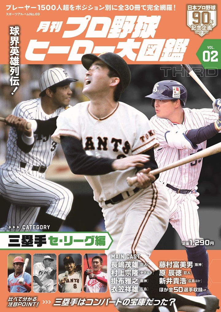 全30冊で1500選手以上を網羅する『月刊プロ野球ヒーロー大図鑑』第2号 