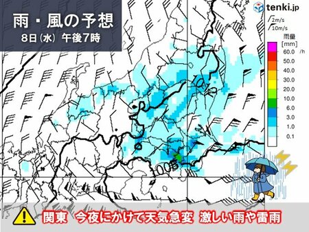 関東　今夜も天気急変　明日9日も寒気の影響　朝まで雨　日中は4月並みでヒンヤリ(tenki.jp)