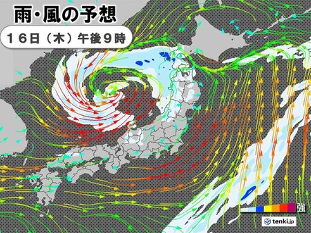 16日～17日　西日本～北日本は落雷・竜巻・強雨に注意　日本海側は暴風・高波警戒(tenki.jp)