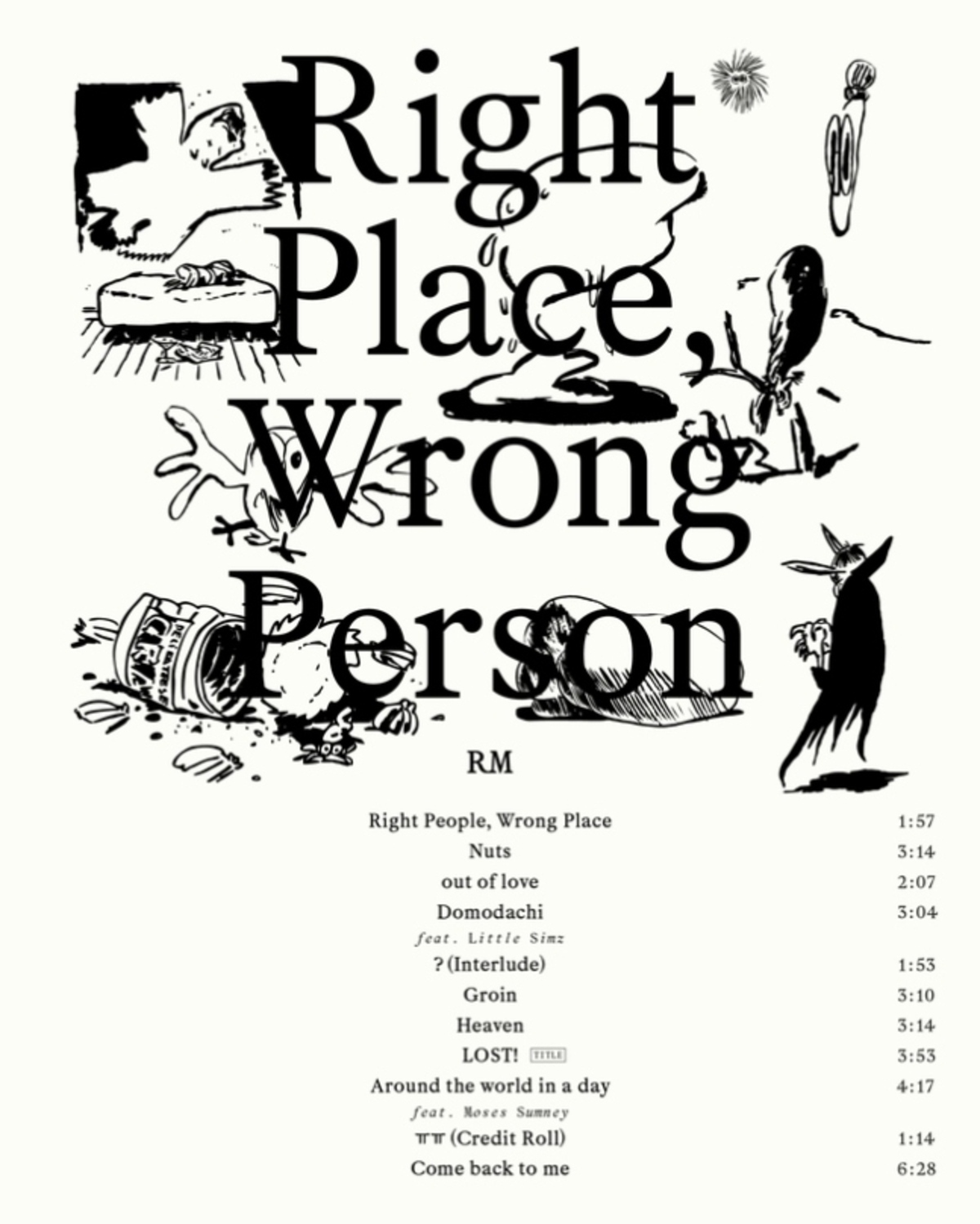 BTSのRM、2ndソロアルバム「Right Place, Wrong Person」トラック 