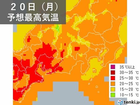 東海　午後は気温上昇で昨日19日との寒暖差大　2週間天気　蒸し暑い日が多くなる(tenki.jp)