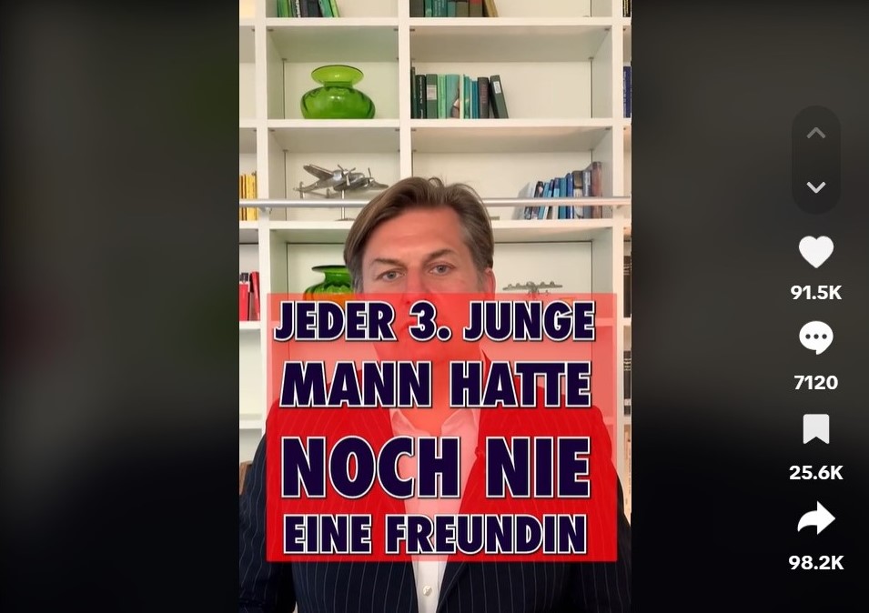 「若い男性の3人に1人は、一度もガールフレンドがいたことがない。君もその一人か？」と語りかけるドイツ極右のTikTokが支持される理由