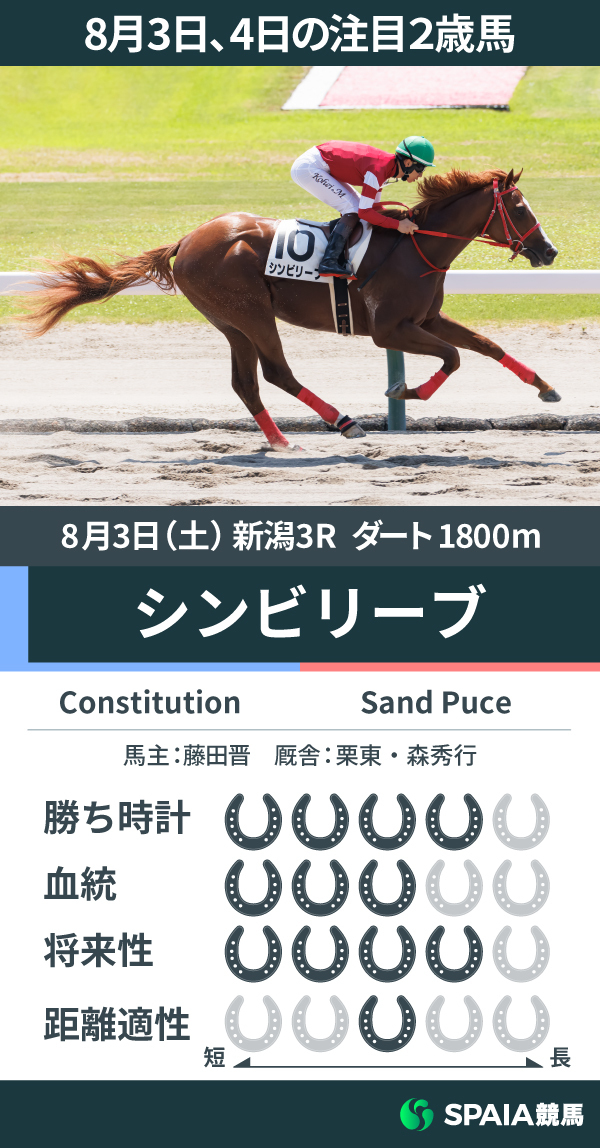 【注目2歳馬】Constitution産駒シンビリーブが5馬身差V　ハイペースでもラストは加速しながら余裕十分の走り