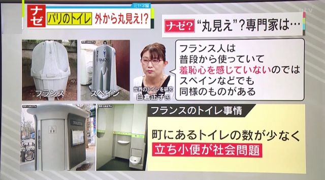 ナゼ？】パリのトイレは外から丸見え？オリンピックで約1500万人もの観光客！深刻なトイレ問題の解決策は一度に4人使用できる優れもの？現地男性は平気で利用！（読売テレビ）  - Yahoo!ニュース