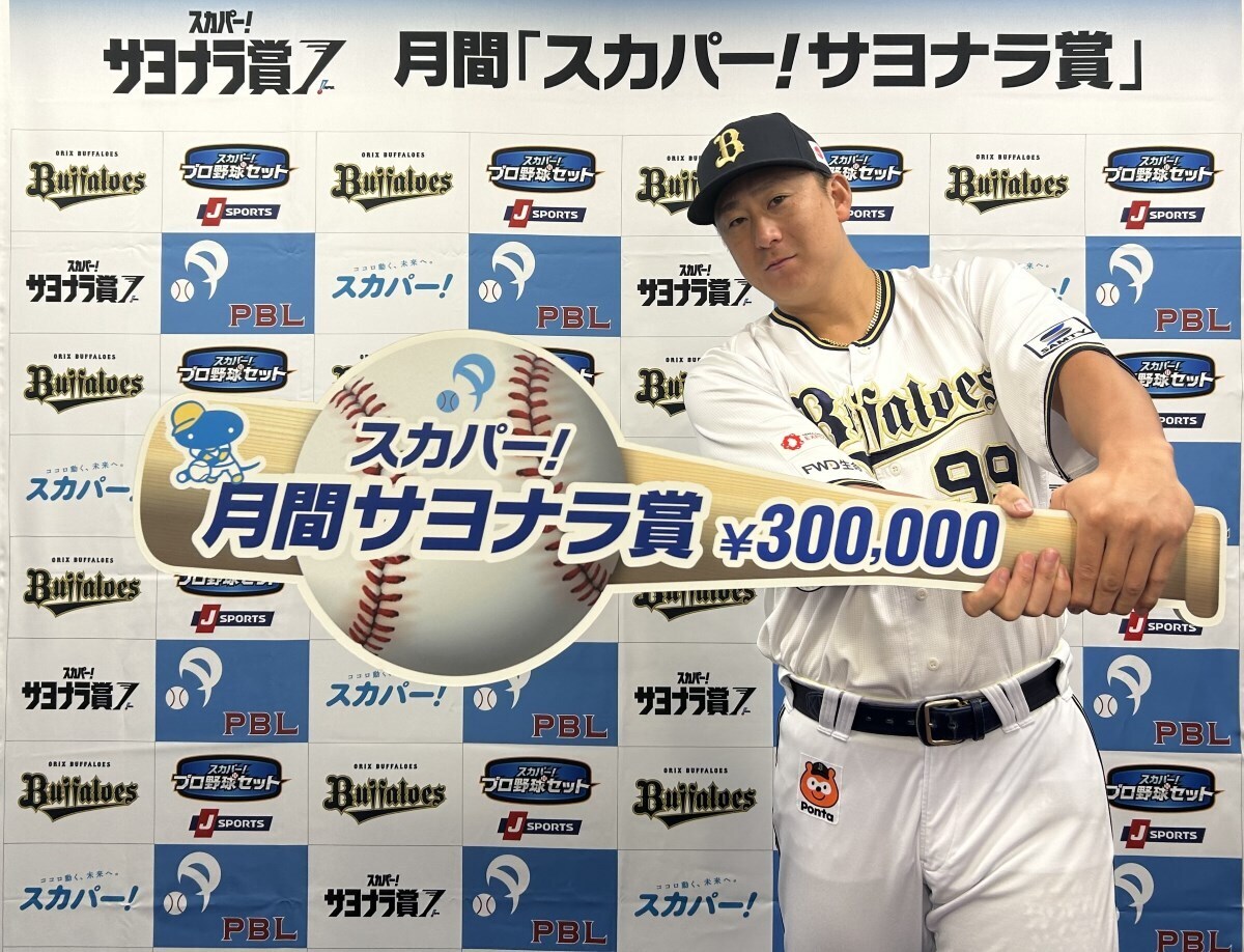 オリックスバファローズの頼れる4番！杉本裕太郎選手が初のサヨナラ本塁打で「スカパー！サヨナラ賞」を受賞（HOMINIS（ホミニス）） -  Yahoo!ニュース