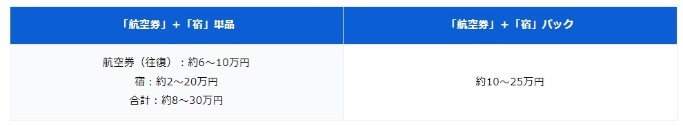 航空 人気 券 パック 比較