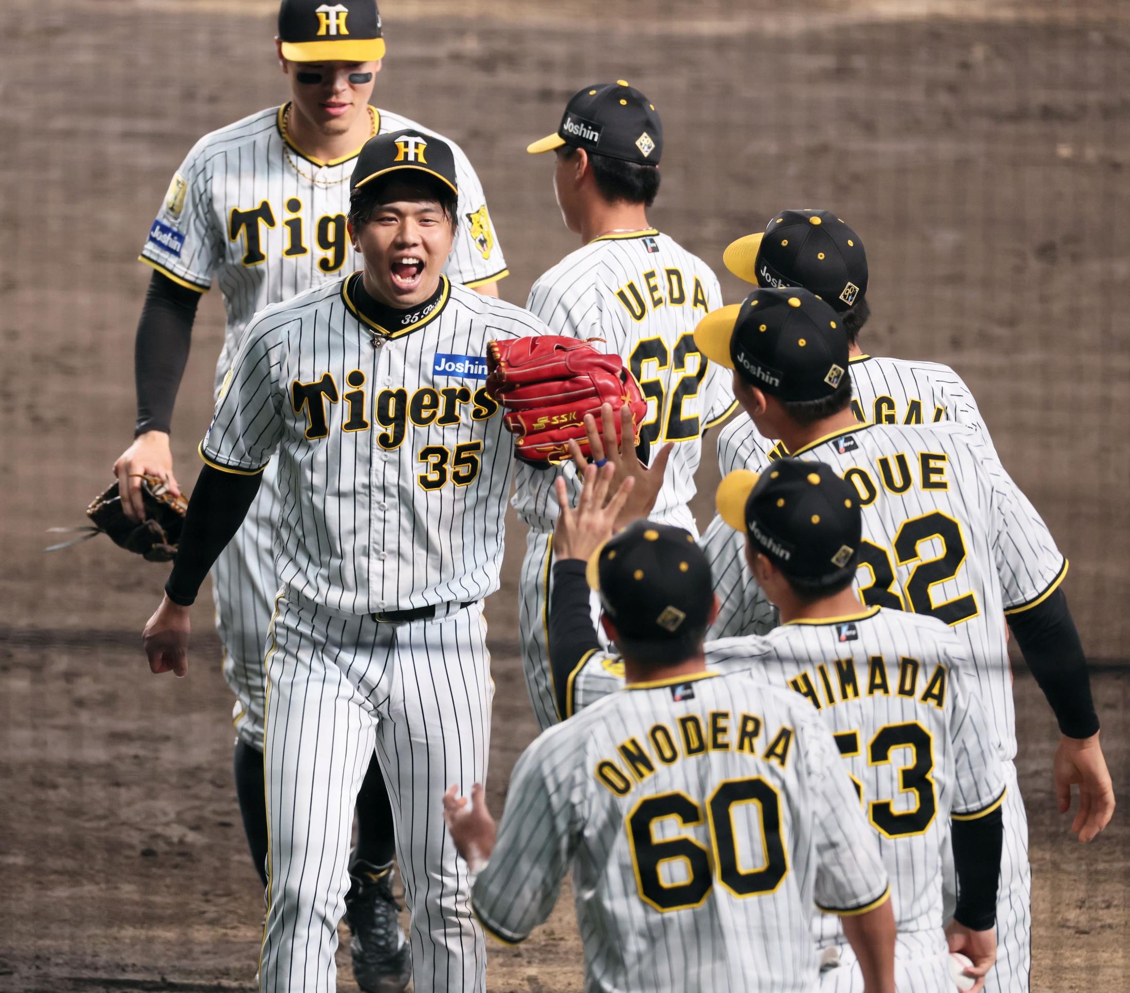 阪神 天王山初戦を制して首位巨人に１ゲーム差 ７回無失点の才木が１３勝目 中野が決勝打（デイリースポーツ） - Yahoo!ニュース