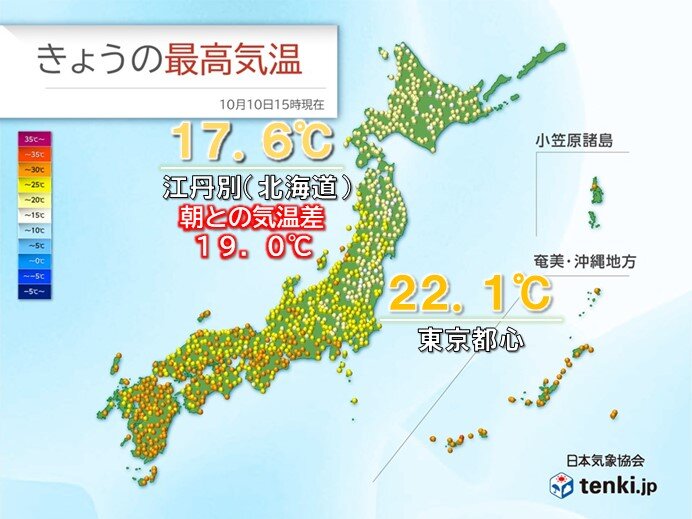 西日本で夏日続出　関東は肌寒さ解消　北海道は一日の気温差が20℃近くに（tenki.jp） - Yahoo!ニュース