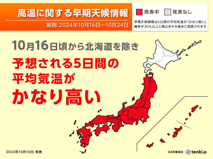 長すぎる残暑 10月後半も西日本で夏日続く 暑さはいつまで? 1か月予報（tenki.jp） - Yahoo!ニュース