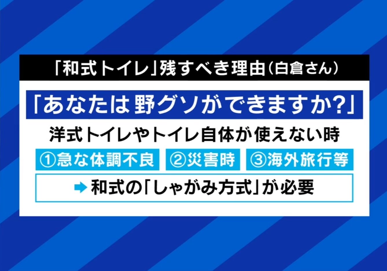 和式トイレってまだ必要？国内家庭の9割は洋式も、ひろゆき氏「海外では和式のやり方が絶対必要」しゃがみスタイルどう教える？（ABEMA TIMES） -  Yahoo!ニュース