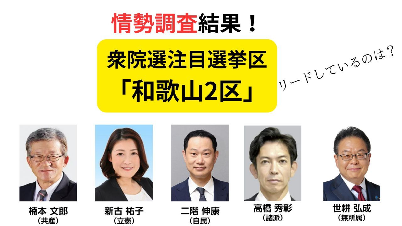 情勢調査】仁義なき戦い「和歌山2区」でリードしているのは？（衆院選注目選挙区）（選挙ドットコム） - Yahoo!ニュース