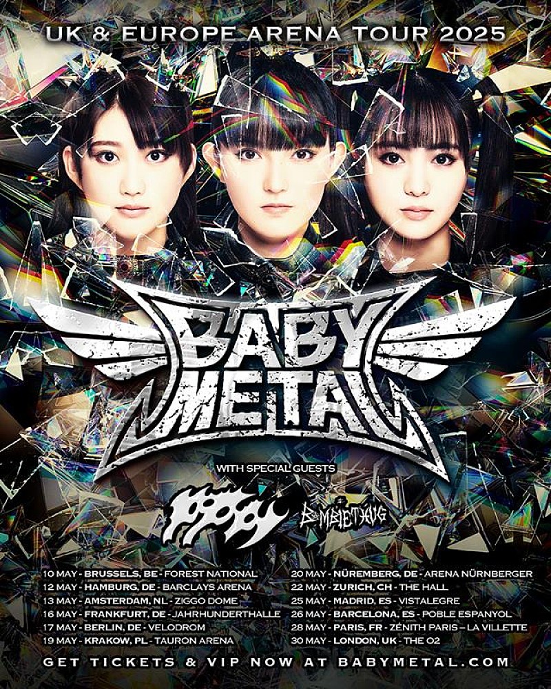 BABYMETAL、2025年5月にUK&EUで自身初となるアリーナツアー開催決定（Billboard JAPAN） - Yahoo!ニュース