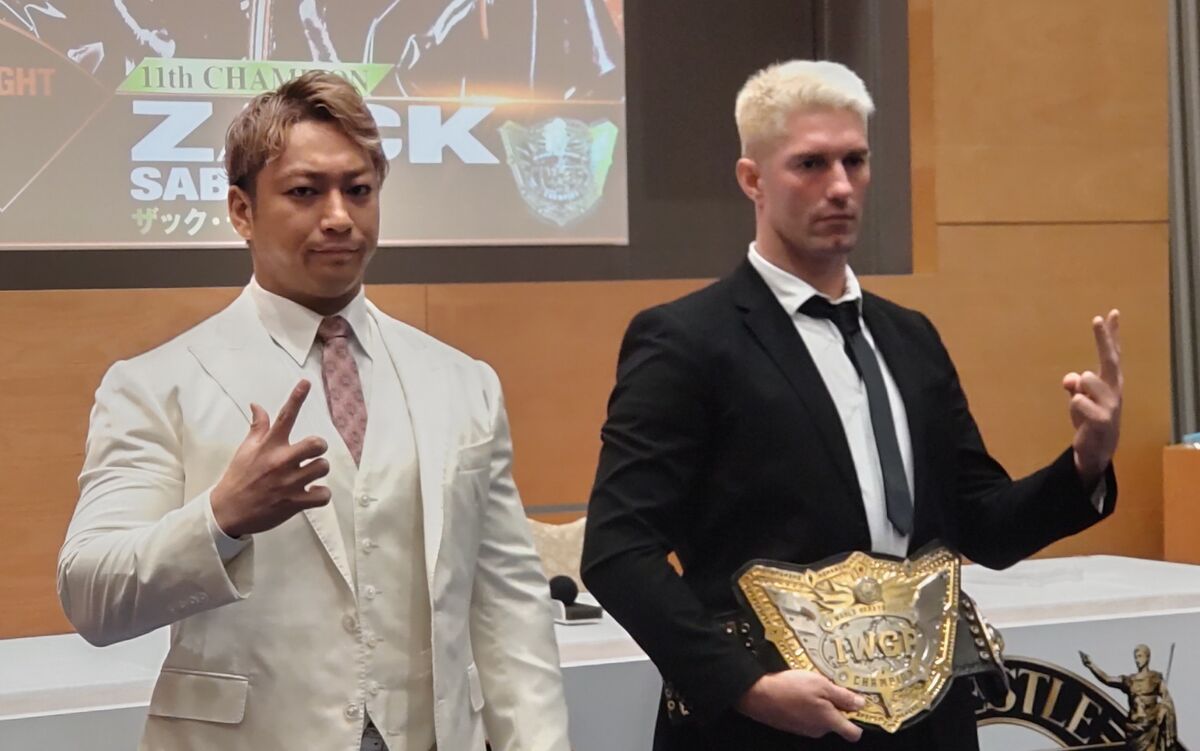 新日本プロレス「１・４東京ドーム」カード決定…ＩＷＧＰ世界王者・ザック・セイバーＪｒ． ｖｓ 海野翔太（スポーツ報知） - Yahoo!ニュース