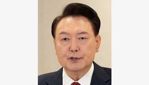 尹錫悦大統領の談話の様子