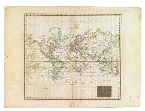 1817年英国製世界水路図